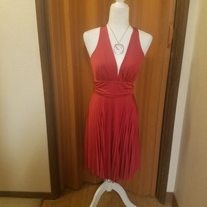 SAMBORA  RED HALTER DRESS